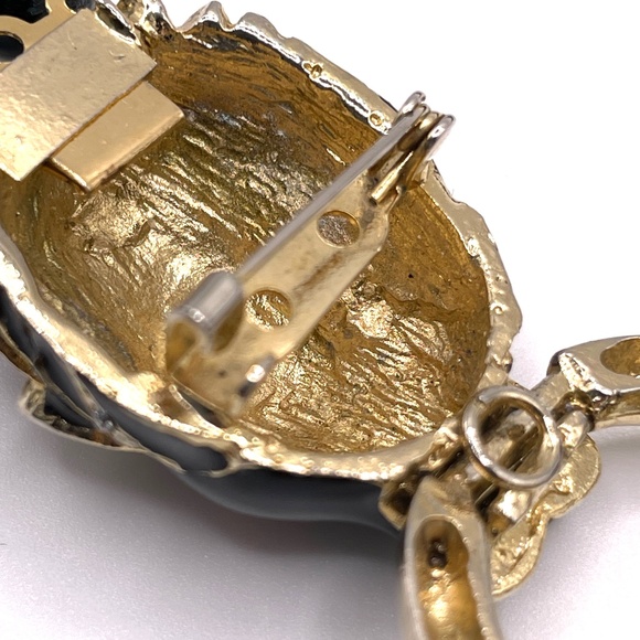 Vintage Panther Head Beaded Necklace Pin - Picture 5 of 16